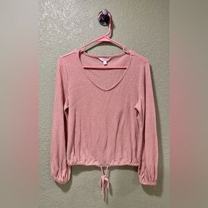 LC Lauren Conrad Blush Waffle Knit Top